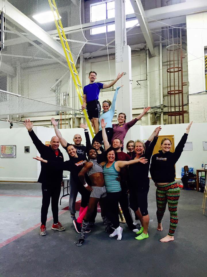 Events & Adventures members at Twin Cities Trapeze